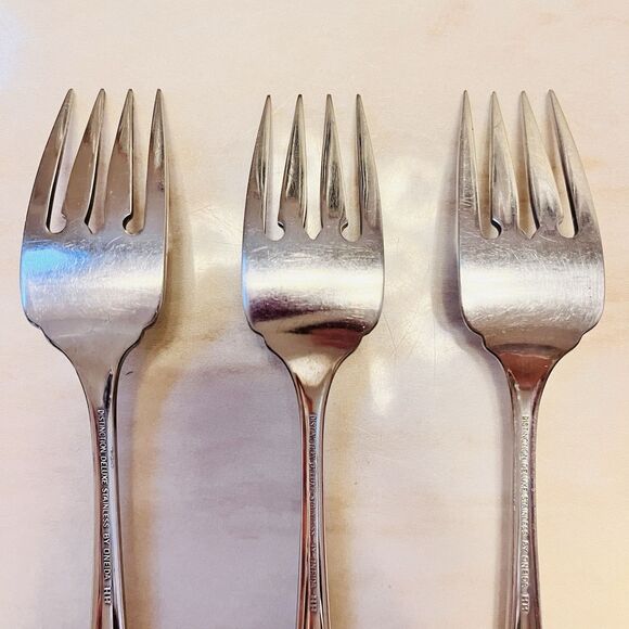 3pc ONEIDA Winter Hill Stainless Salad Fork 6 7/8” Distinction Deluxe Canada - Picture 9 of 9